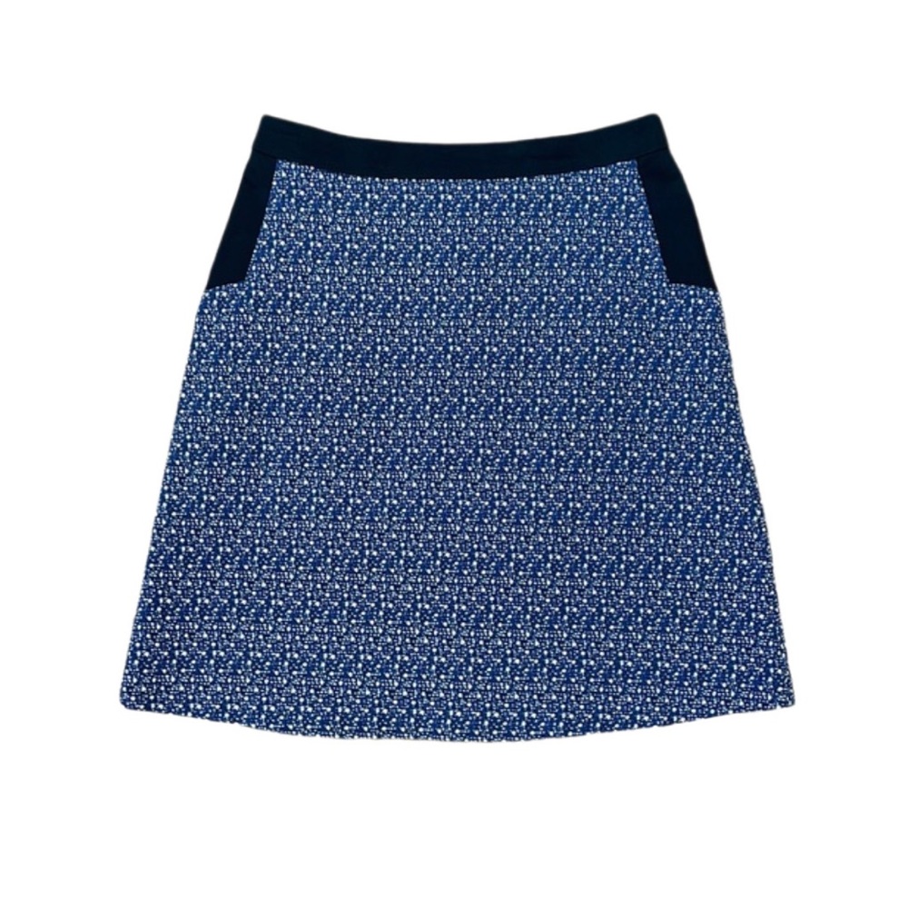 Margaret M Navy Blue Pattern Stretch Casual Pencil Skirt